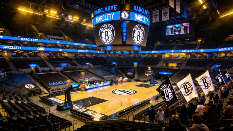 NBA布鲁克林篮网队主场巴克莱中心球场全景